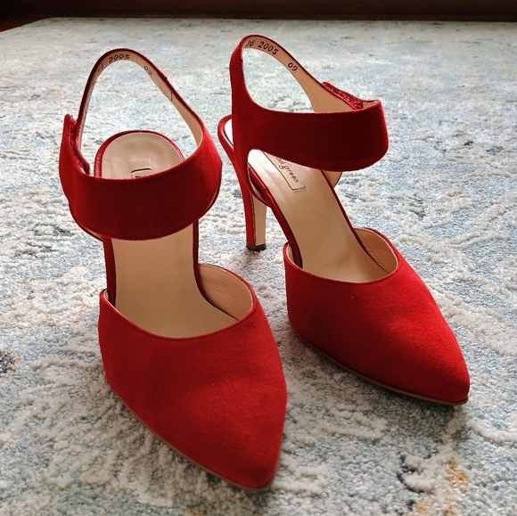 Paul Green | Red, Nicolette Suede Heels Size 7 - Picture 1 of 6